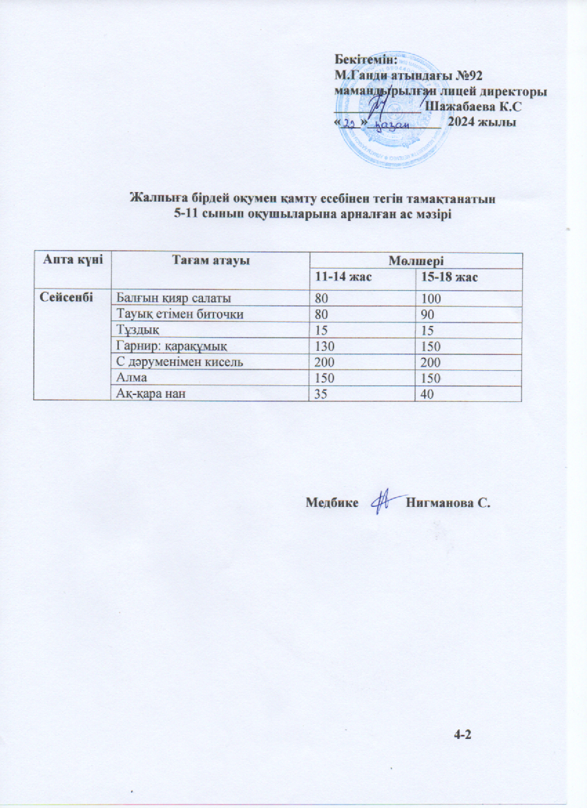 Ас мәзірі-22.10.2024ж