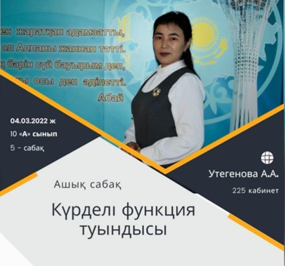 Ашық сабақ: «Күрделі функция туындысы»