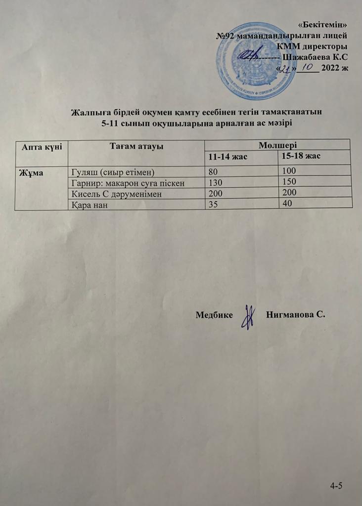 Ас мәзірі-21.10.2022 жыл