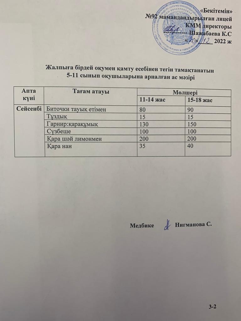 Ас мәзірі-20.12.2022 жыл