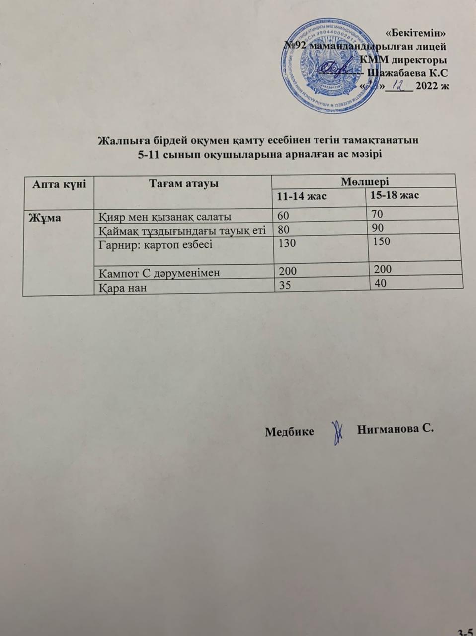 Ас мәзірі-23.12.2022 жыл