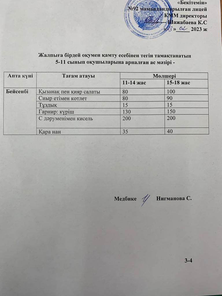 Ас мәзірі-23.02.2023 жыл