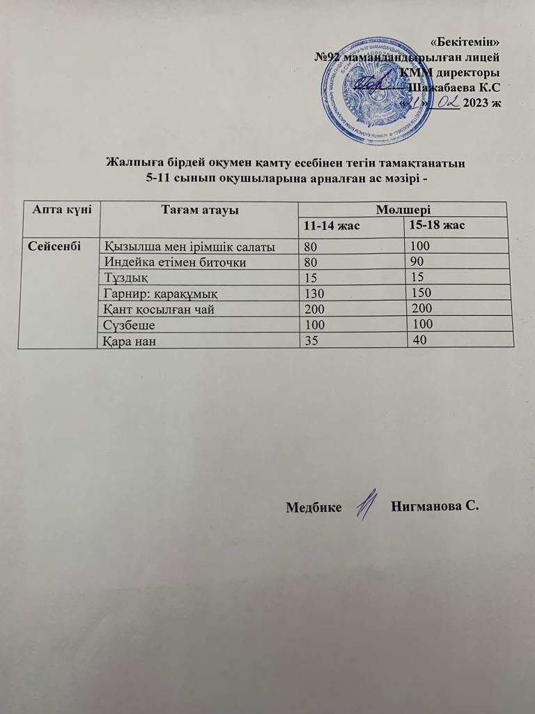 Ас мәзірі-21.02.2023 жыл