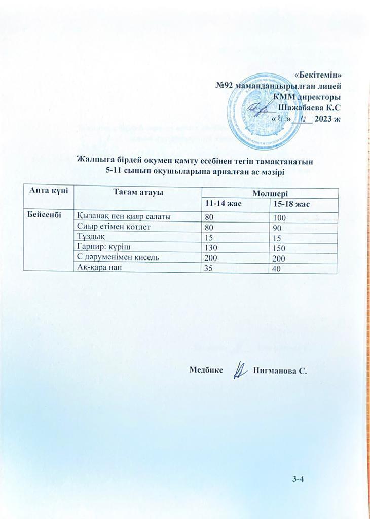 Ас мәзірі-21.12.2023 жыл