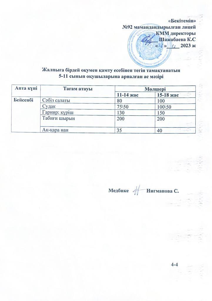 Ас мәзірі-28.12.2023 жыл