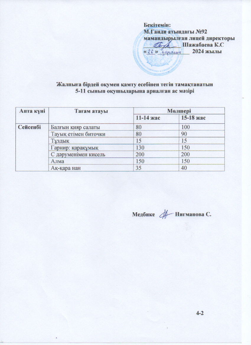 Ас мәзірі-26.11.2024ж