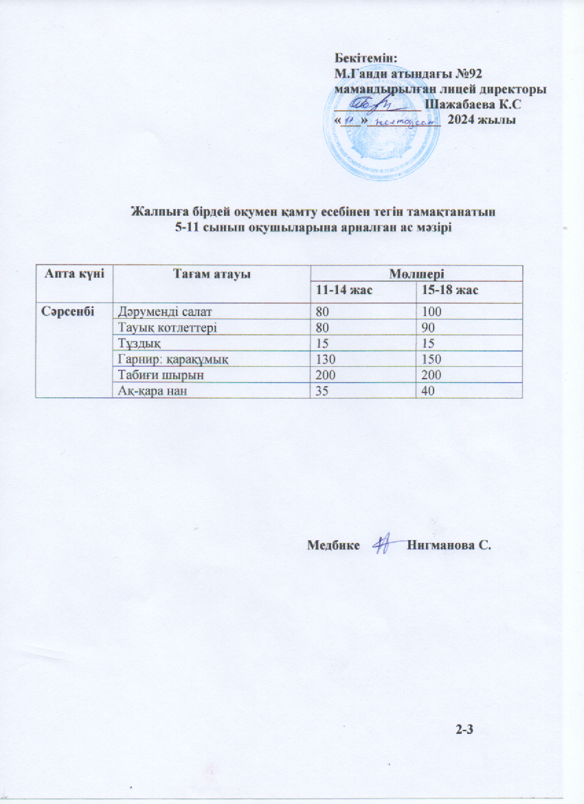 Ас мәзірі-11.12.2024ж