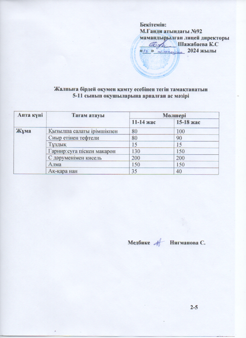 Ас мәзірі-13.12.2024ж
