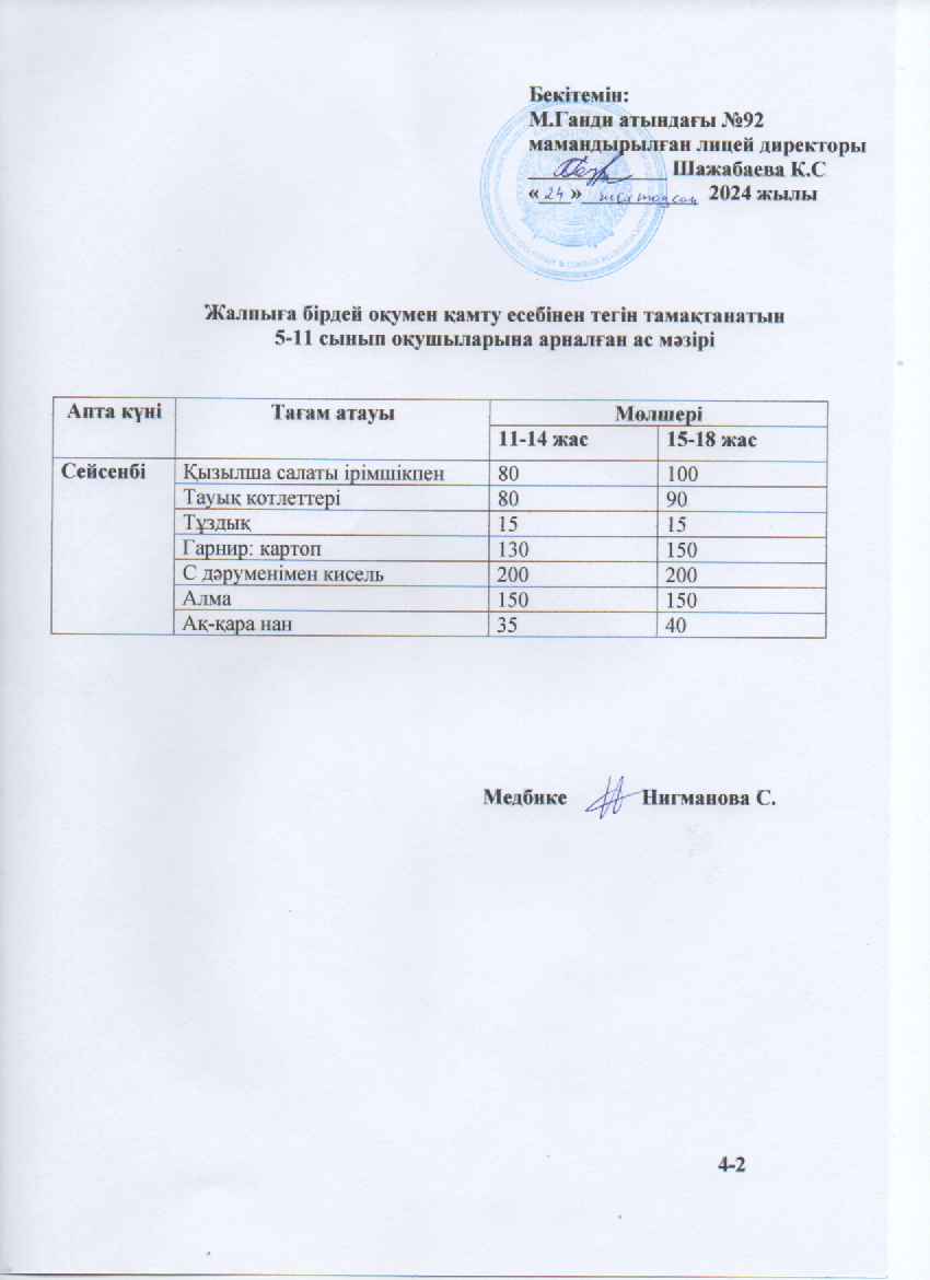 Ас мәзірі-24.12.2024ж