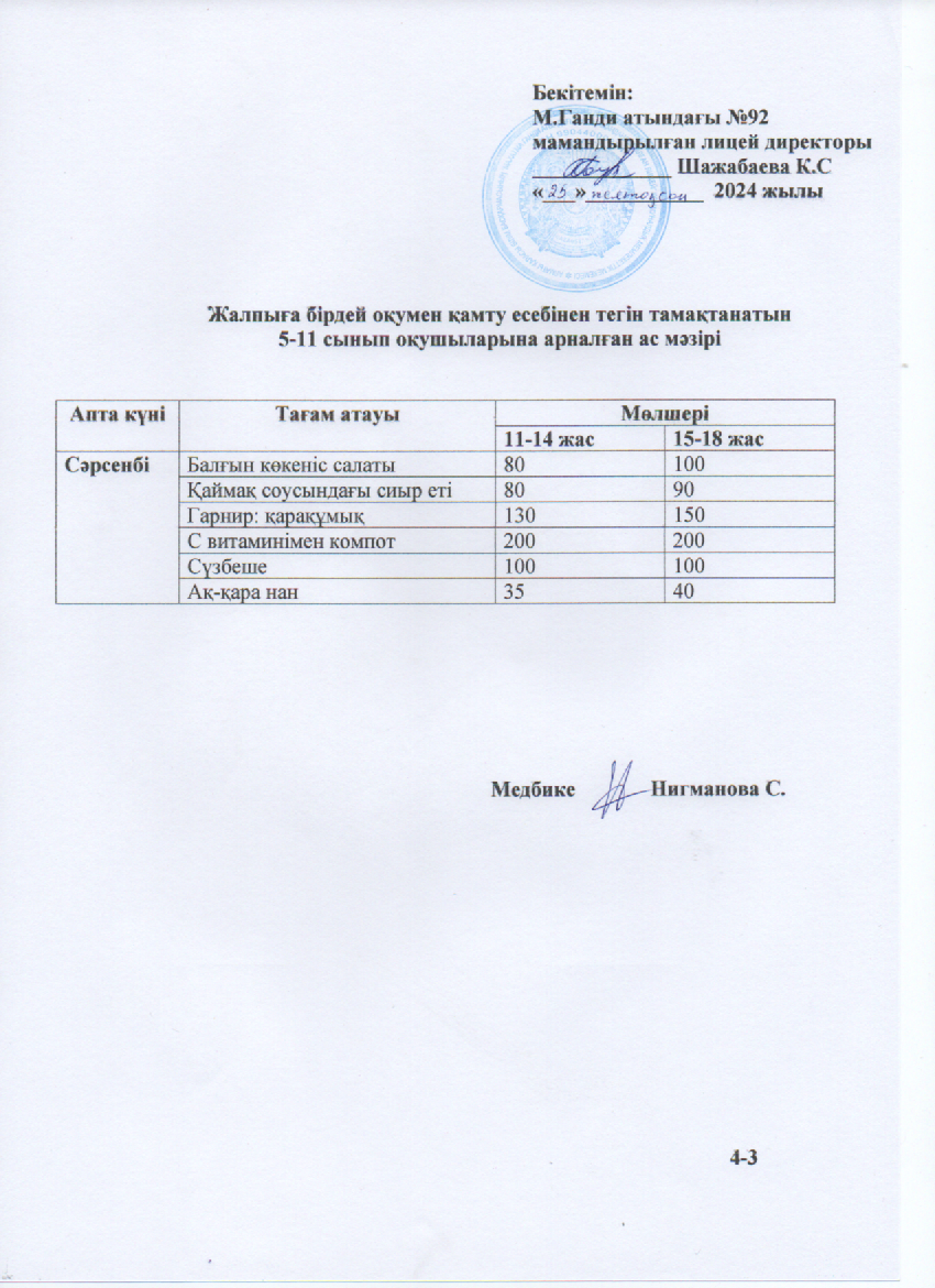 Ас мәзірі-25.12.2024ж