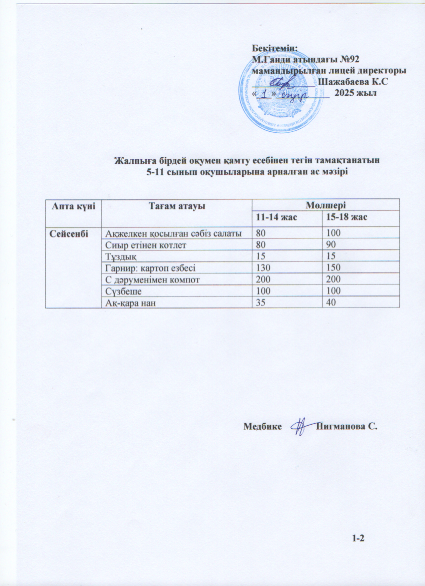 Ас мәзірі-01.04.2025ж