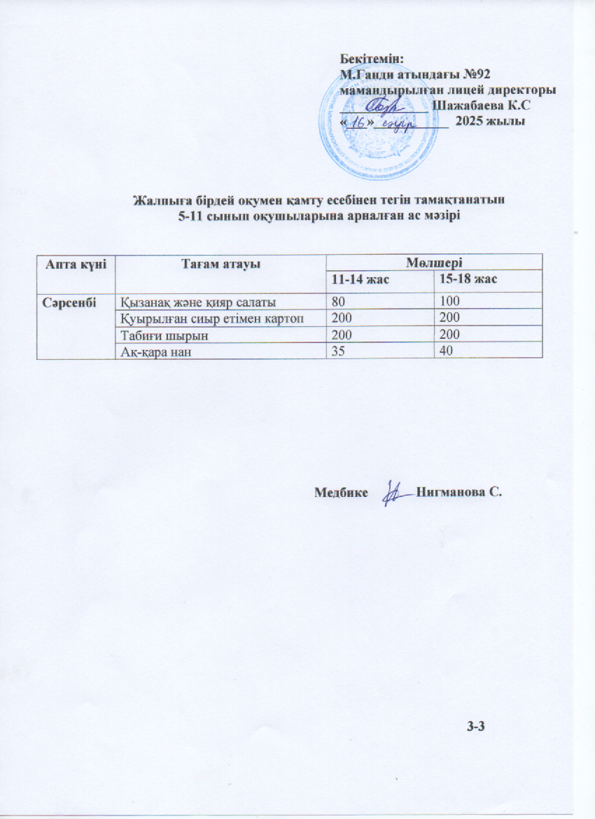 Ас мәзірі-16.04.2025ж