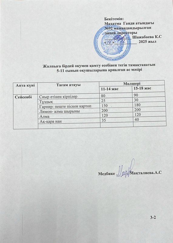 Ас мәзірі 16.12.2025 жыл