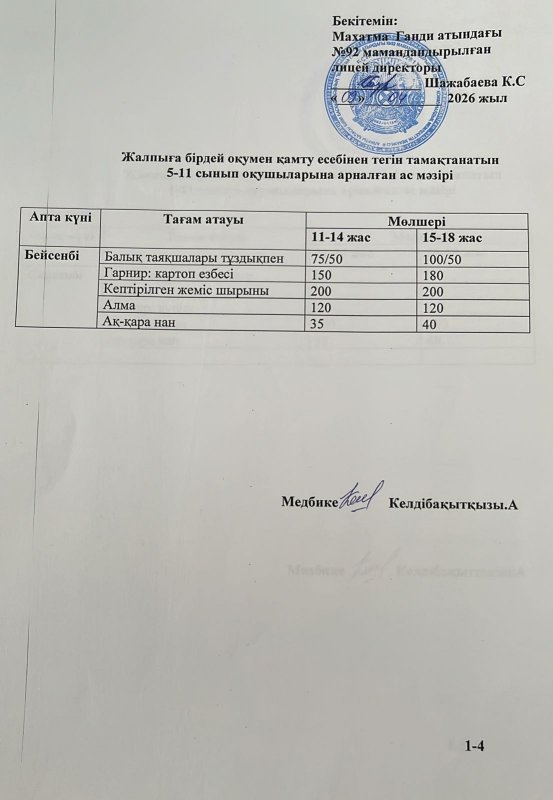 Ас мәзірі 09.04.2026 жыл