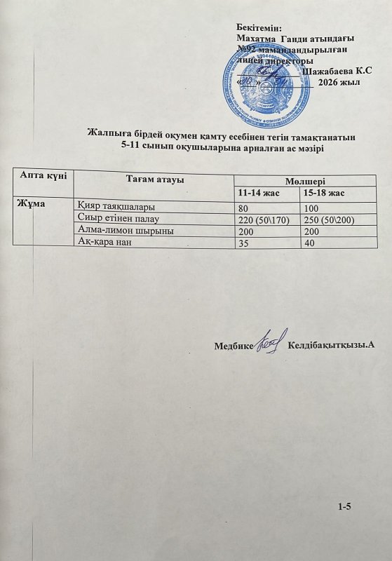 Ас мәзірі 10.04.2026 жыл
