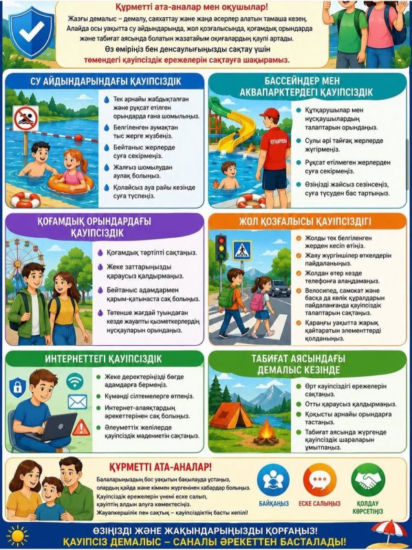 Жазғы демалыстағы қауіпсіздік ережелері